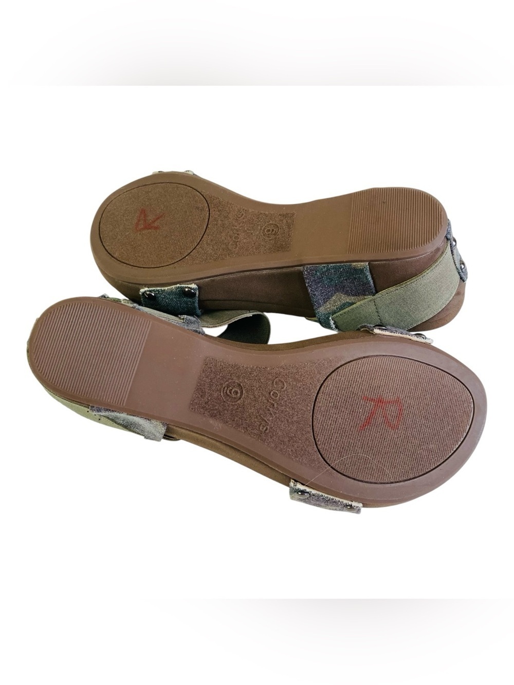 Boutique By Corkys Camo Bandit Wedge Sandals Size 9 - Picture 4 of 6